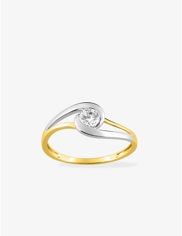 Bague en or jaune 375 ‰ et...