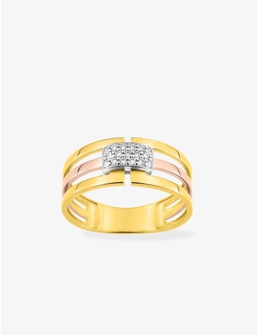 Bague tricolore en or 375...