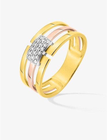 Bague tricolore en or 375...