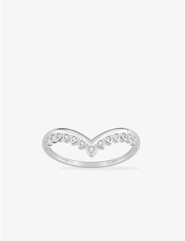 Bague en or blanc 375 ‰, 15...
