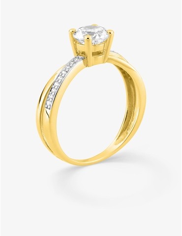 Bague solitaire en or jaune...