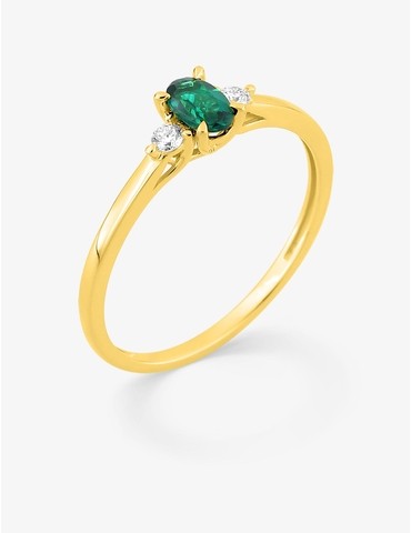 Bague émeraude synthétique...