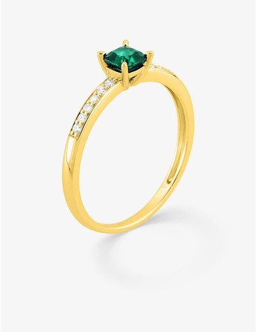 Bague émeraude synthétique...