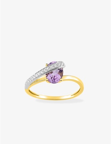 Bague en or jaune 375 ‰ et...