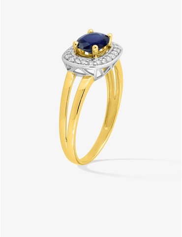 Bague en or jaune 375 ‰ et...