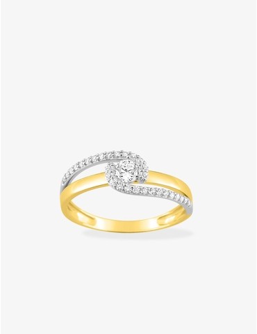Bague en or jaune et blanc...