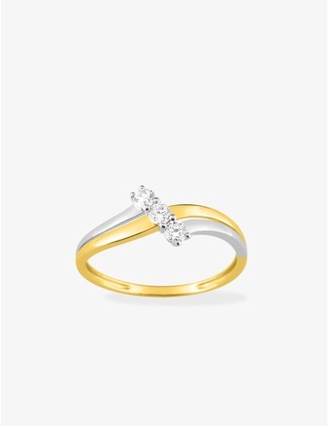 Bague trilogie bicolore en...