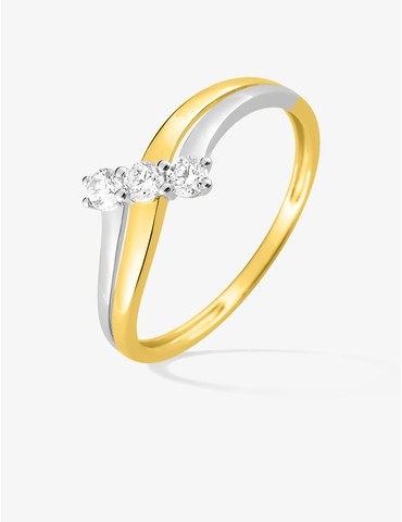Bague trilogie bicolore en...