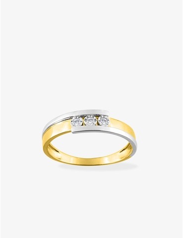 Bague en or bicolore 375 ‰,...