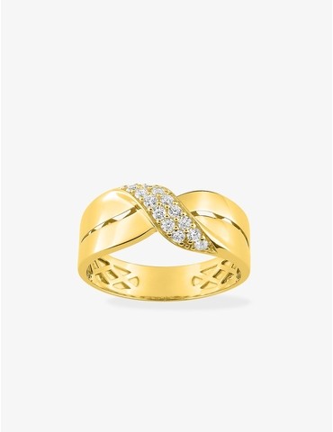 Bague torsadée en or jaune...