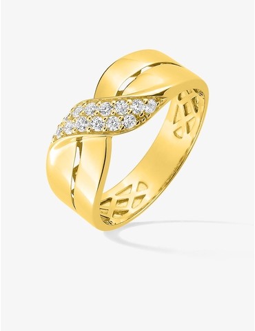 Bague torsadée en or jaune...