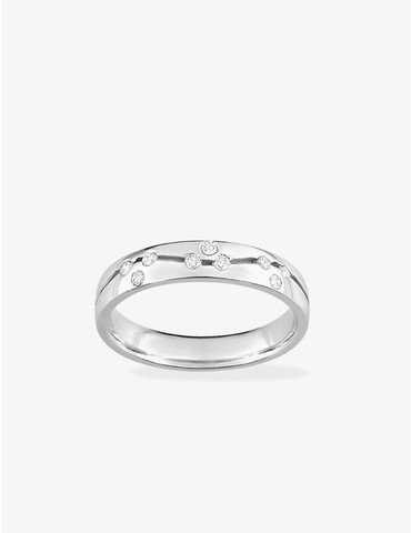 Alliance ruban en or blanc...