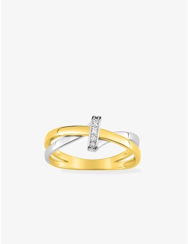 Bague bicolore or 375 ‰...