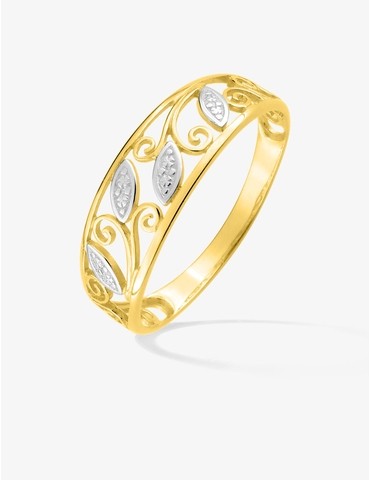 Bague or 375 ‰ jaune et...