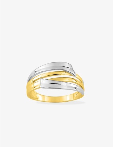 Bague bicolore or 375 ‰...