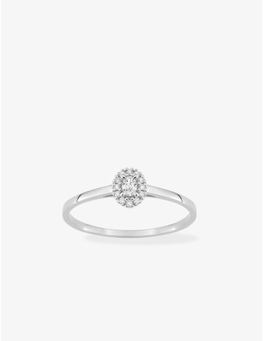 Bague solitaire ovale avec...