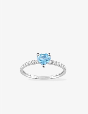 Bague or 375 ‰ blanc avec...