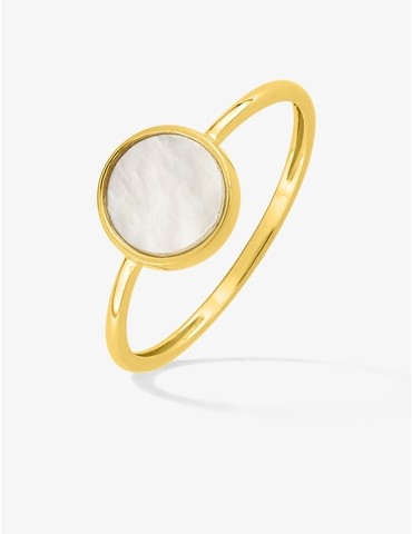 Bague or jaune 375 ‰ nacre...