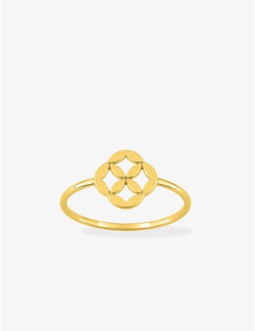 Bague or jaune 375 ‰ trèfle...