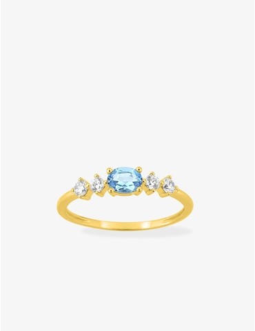 Bague or jaune 375 ‰ topaze...