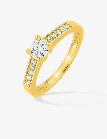 Bague solitaire accompagnée...