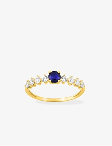 Bague or jaune 750 ‰ saphir...