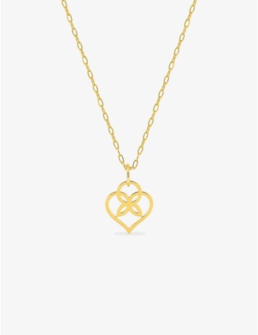 Collier or jaune 375 ‰ cœur...
