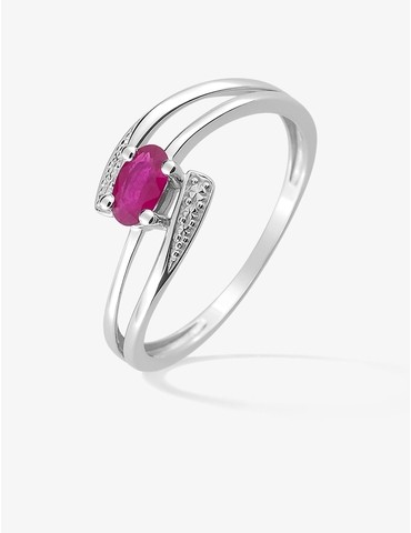 Bague solitaire or blanc...