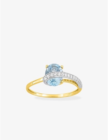 Bague or 375 ‰ jaune et...