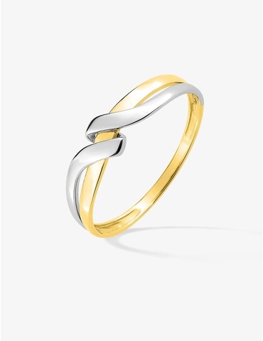 Bague bicolore tout métal...