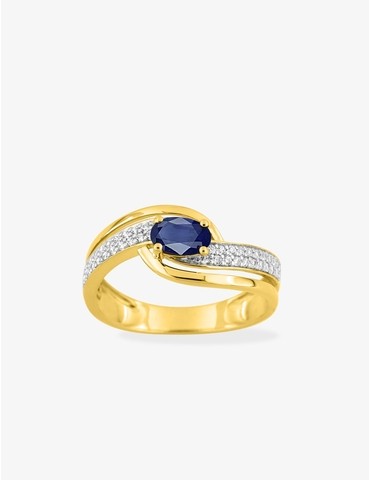 Bague solitaire accompagné...