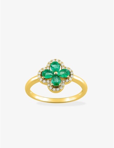 Bague motif trèfle en or...