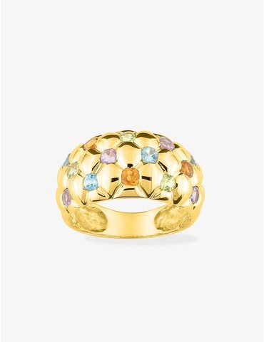 Bague empierrée en or jaune...