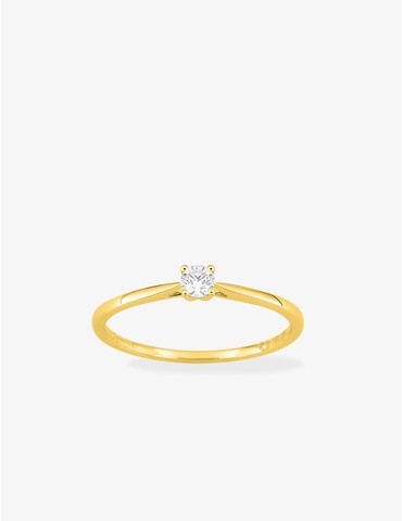 Bague solitaire en or jaune...