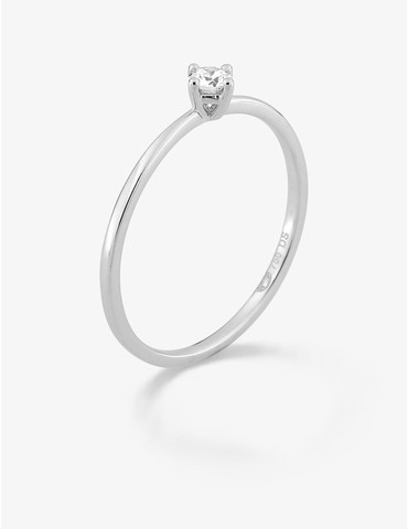 Bague solitaire en or blanc...