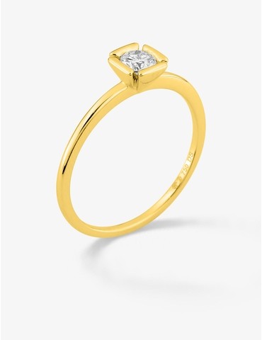 Bague solitaire en or jaune...