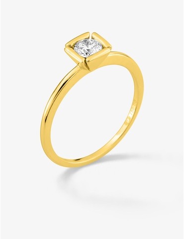 Bague solitaire en or jaune...