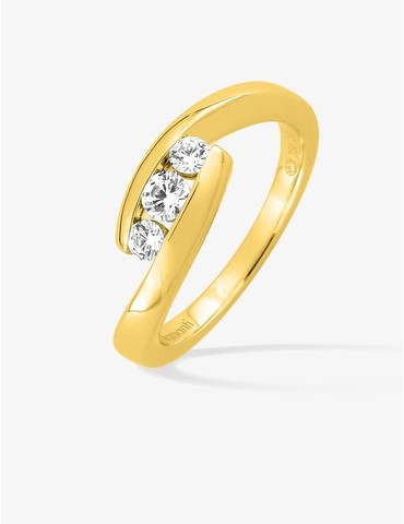 Bague trilogie en or jaune...