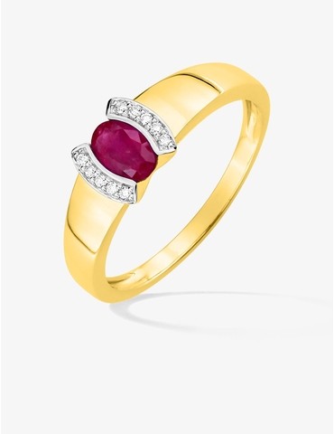 Bague en or bicolore 750 ‰,...