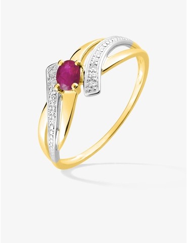 Bague en or jaune 750 ‰ et...