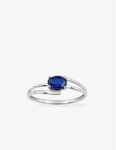 Bague en or blanc 375 ‰,...
