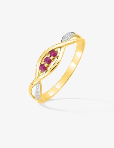 Bague en or jaune 375 ‰ et...