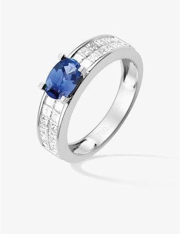 Bague saphir en or blanc...