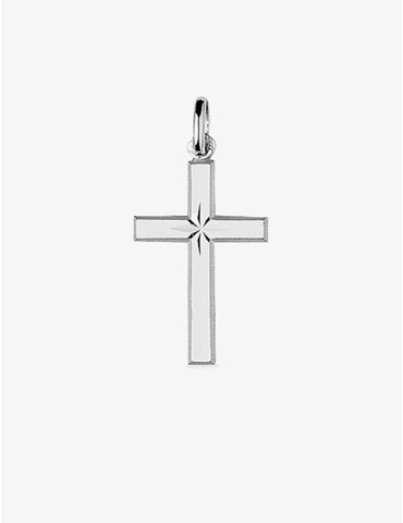 Pendentif croix en or blanc...
