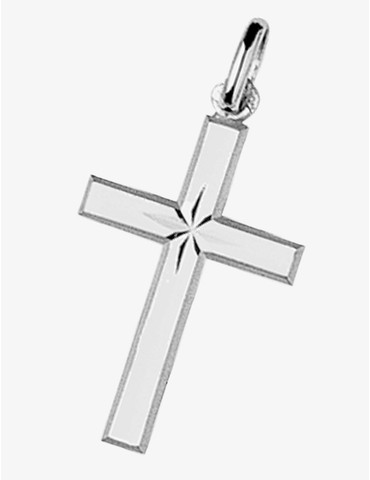 Pendentif croix en or blanc...
