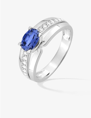 Bague en or blanc 750 ‰,...