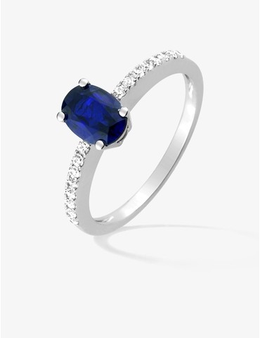 Bague saphir en or blanc...