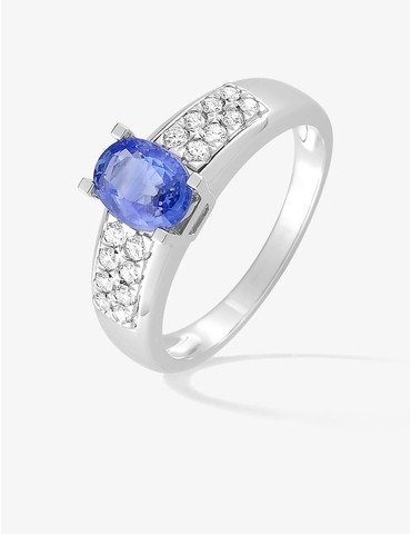Bague en or blanc 750 ‰,...