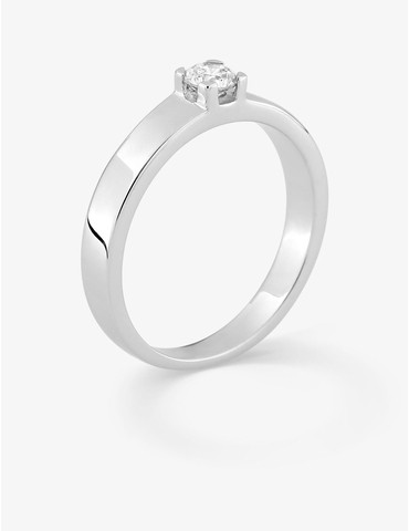Bague solitaire en or blanc...