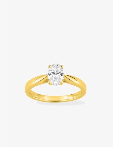 Bague solitaire ovale en or...